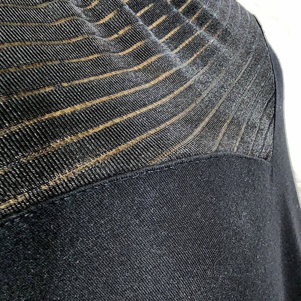 ASOS CURVE Size 18 Black Viscose Knit Sheer Ribbed Long Sleeve Sweetheart‎ Dress - Picture 7 of 12